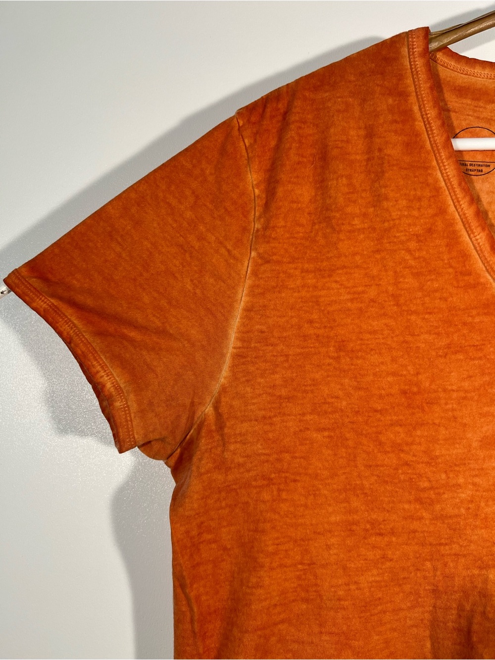 Hugo Boss Orange Toulouse V-Neck Tee Mottled Orange Wash Mens Size Medium - Picture 8 of 14